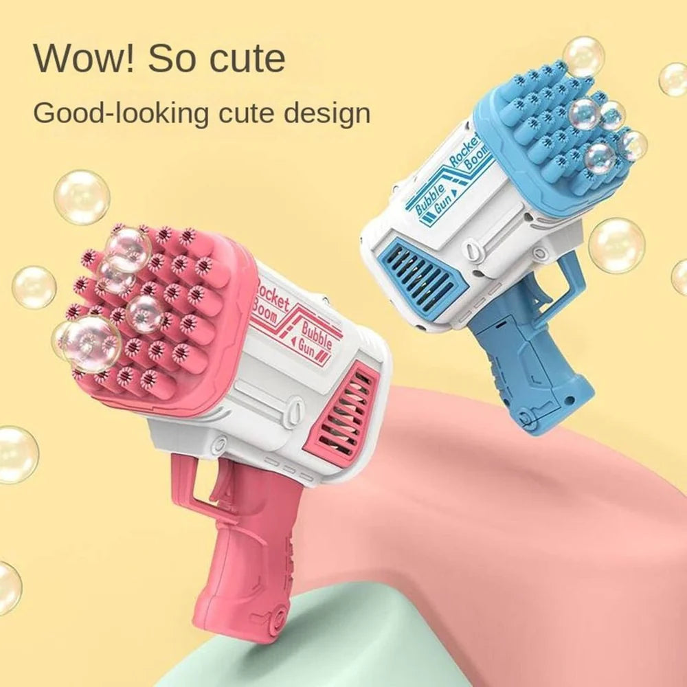 "36-Hole Electric Bubble Gun for Kids with Dual Caps, High-Output Bubble Blaster Toy for Outdoor Play"