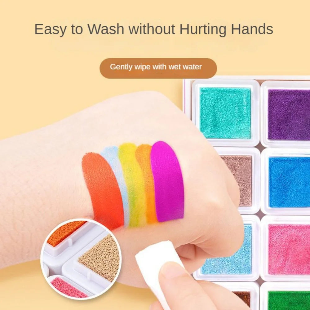 "Kids Doodle Coloring Book with Finger Paints - Safe, Non-Toxic Creative Activity"