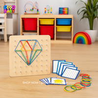 Wooden Geometry Puzzle Board – Montessori Learning Toy