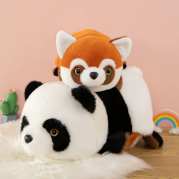 2-in-1 reversible panda to raccoon plush toy – soft, eco-friendly stuffed animal for kids and toddlers