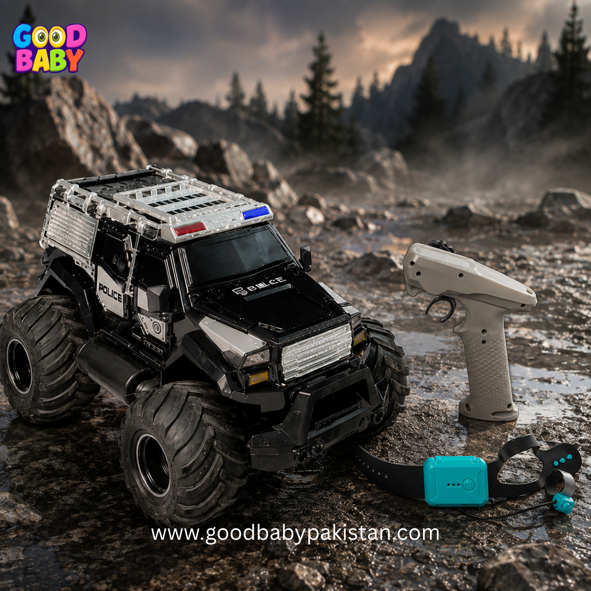 2.4G Remote Control Police Off-Road Truck for Kids