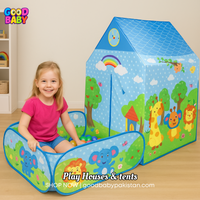 Kids’ Play Tent House with Yard & 50 Balls