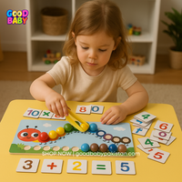 Wooden Caterpillar Montessori Toy – Fine Motor Counting Game