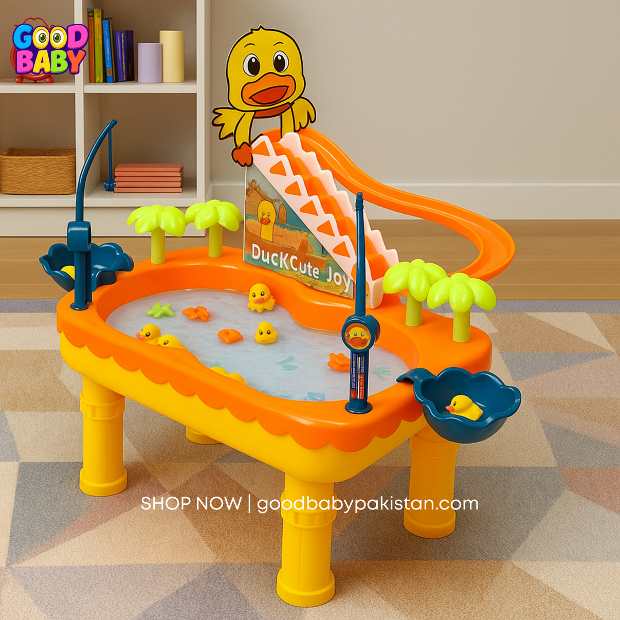 2 in 1 Duck Fishing Slide water play toy by GOODBABYPAKISTAN