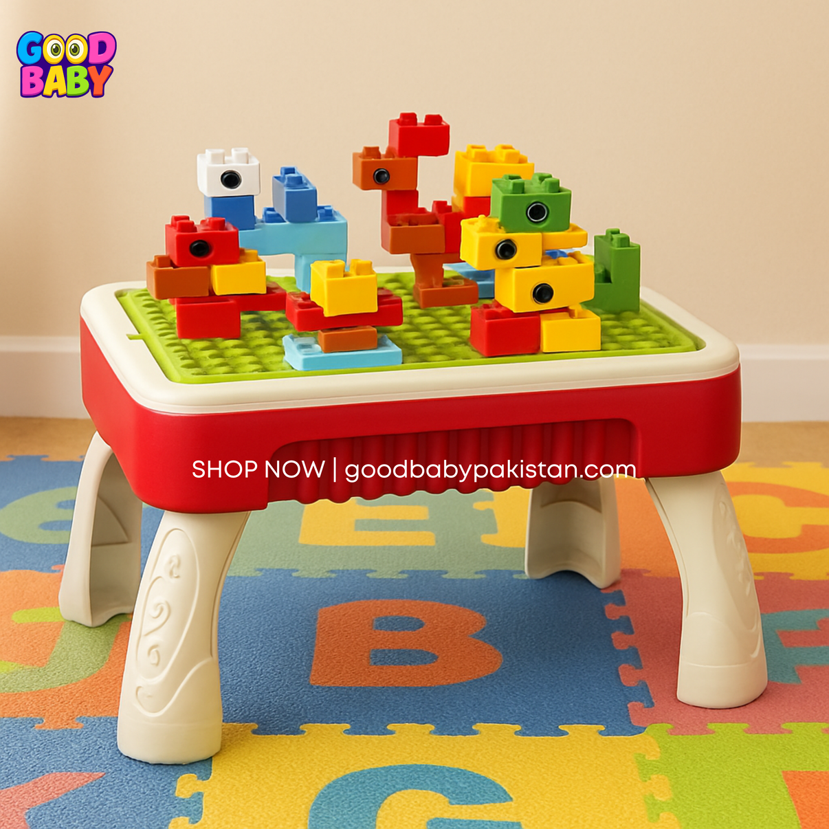 2 in 1 creative building block and drawing board table for kids