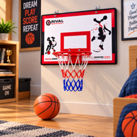 Portable basketball hoop playset for kids with weighted base