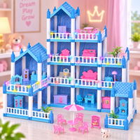 DIY Blue Princess Villa Dream Mansion