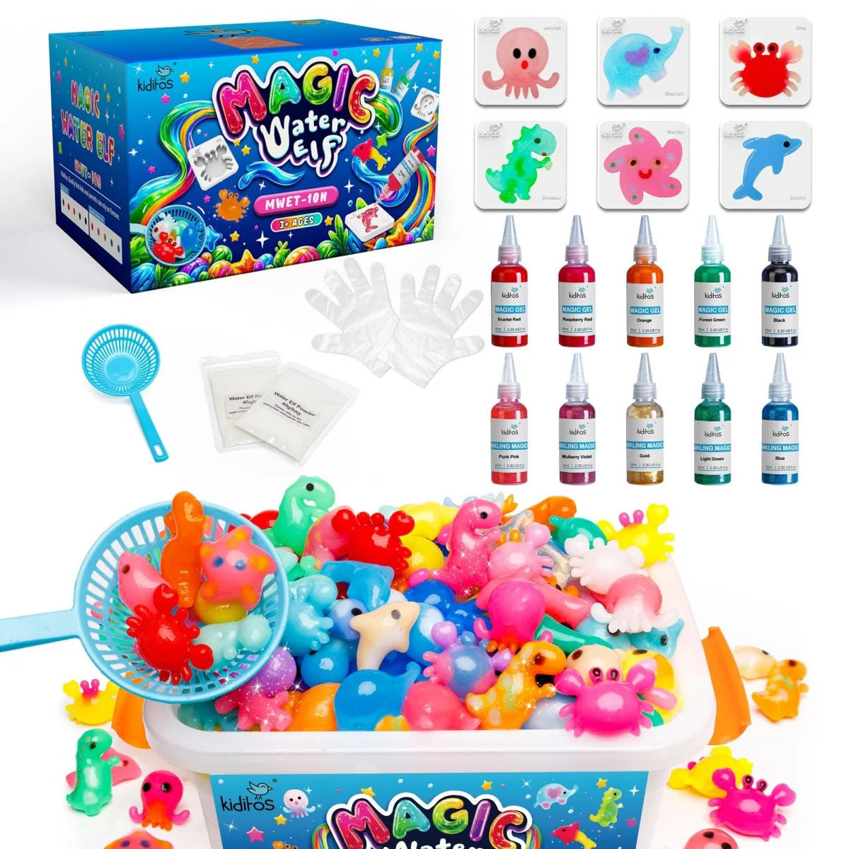 "Creative 3D Magic Water Elf Toy Kit for Kids – Educational Craft Set with 10 Colorful Molds"
