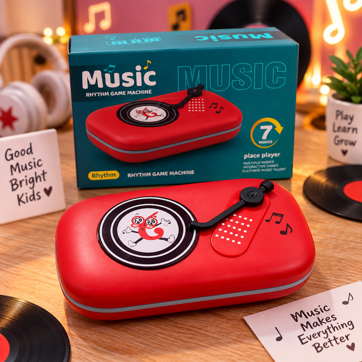 Mini light-up musical rhythm piano game machine for kids