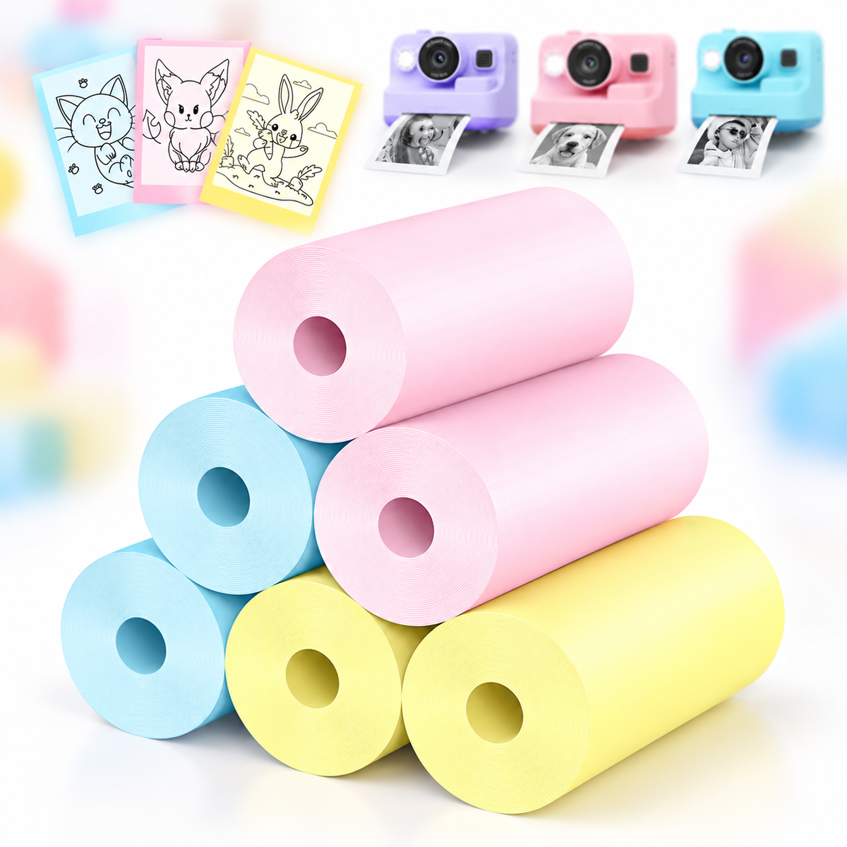 Color thermal paper refill rolls for kids instant print camera | GoodBabyPakistan