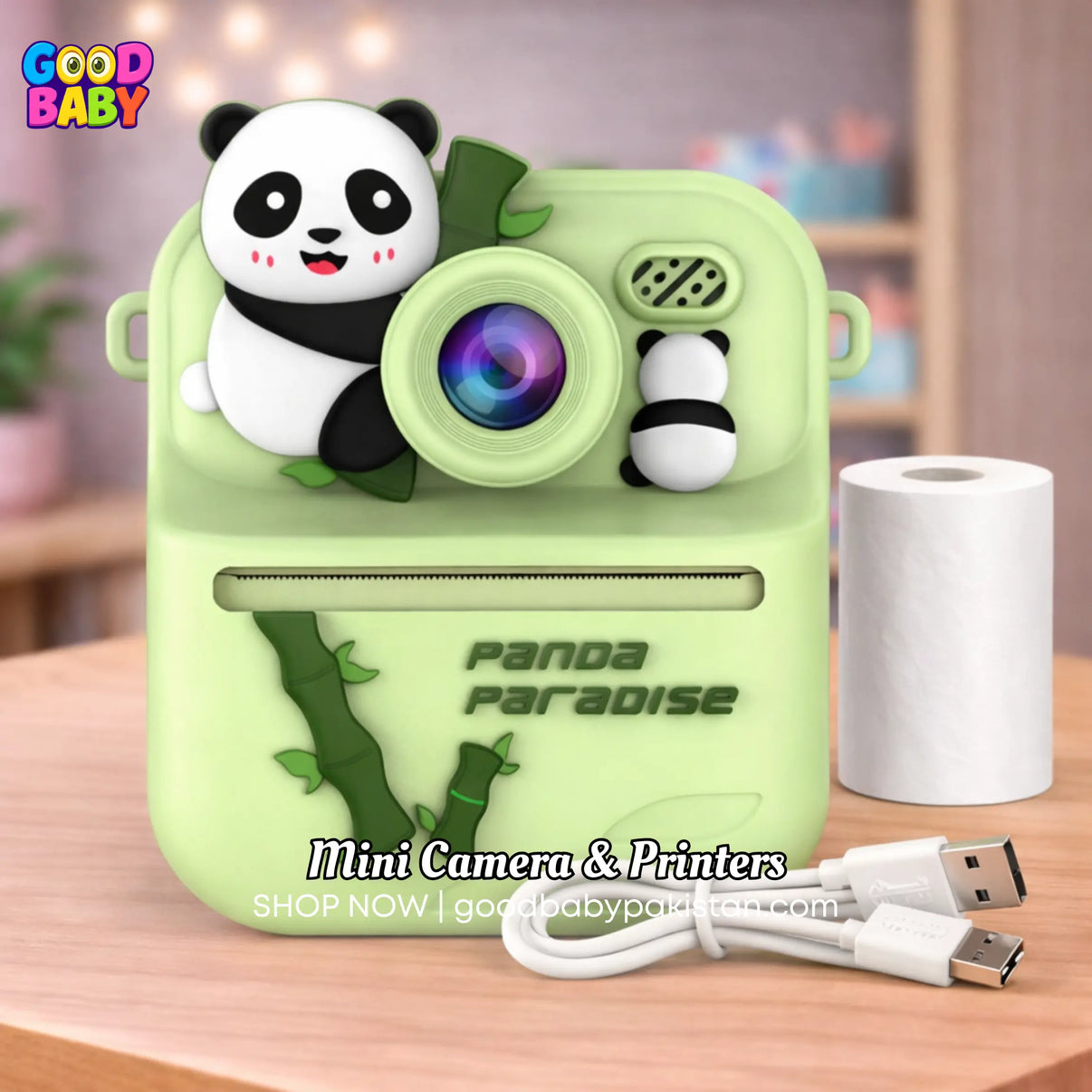 Panda Instant Printer Camera Green GOODBABYPAKISTAN