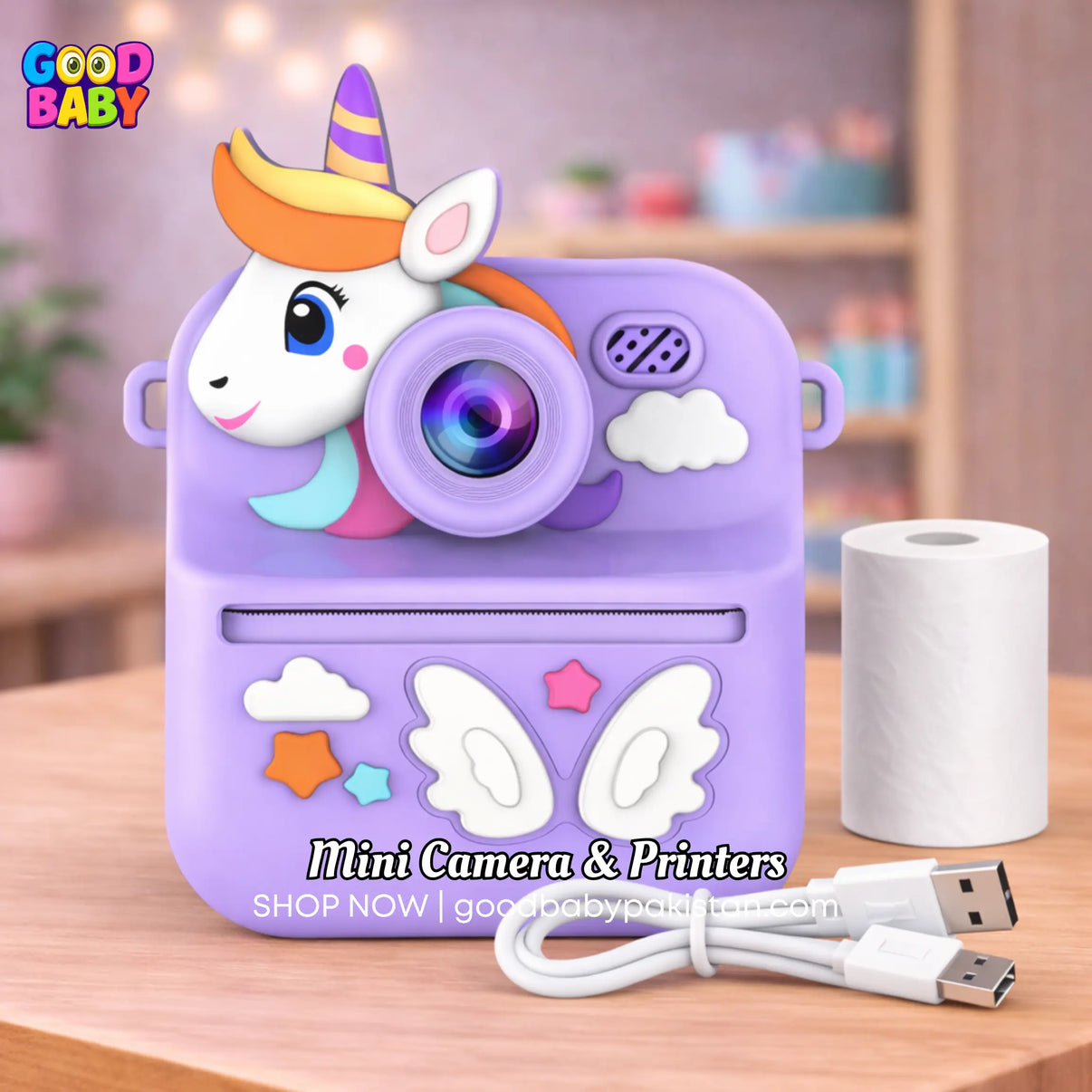Instant Printer Unicorn Camera Purple GOODBABYPAKISTAN