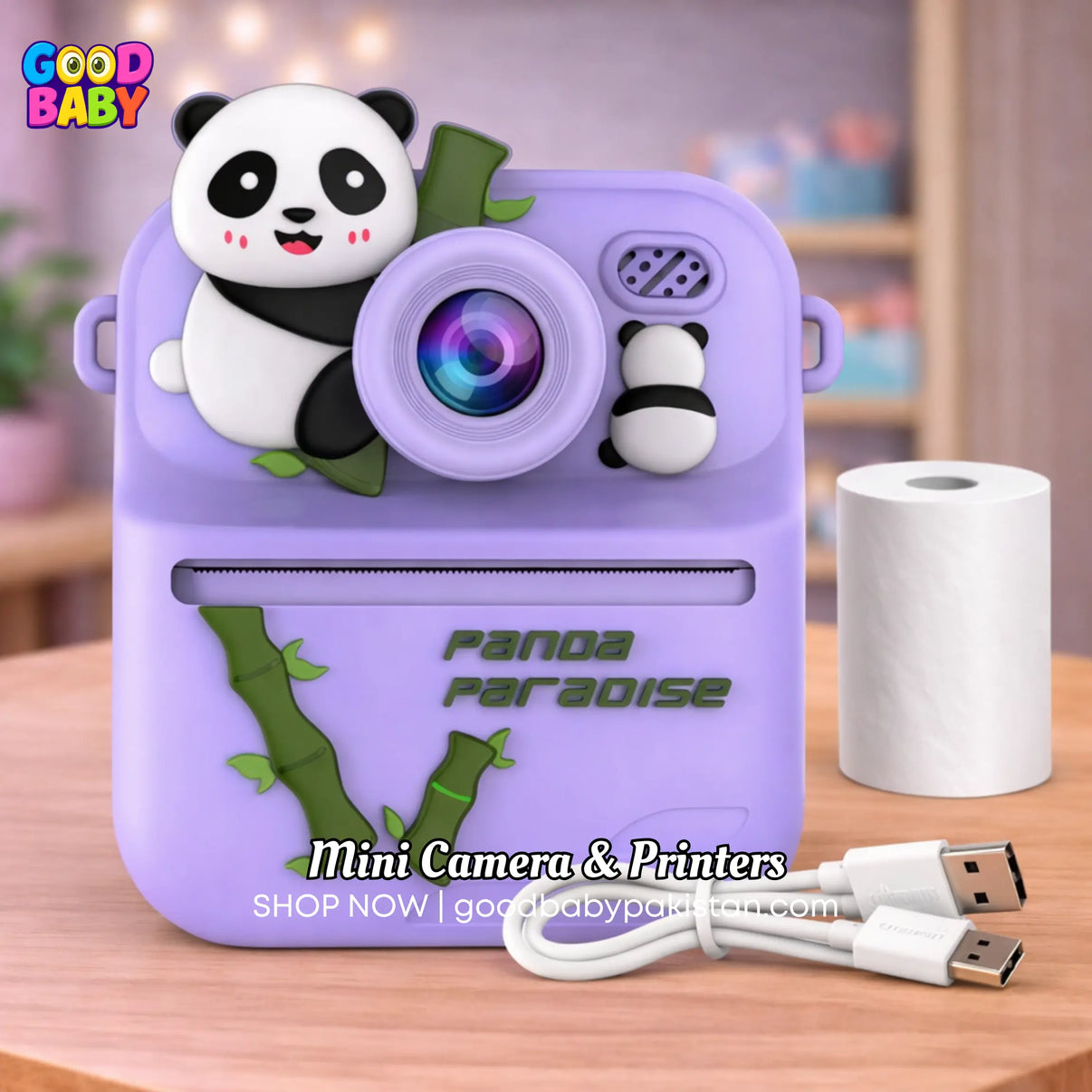 Panda Instant Printer Camera Purple GOODBABYPAKISTAN
