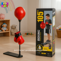 Kids Boxing Punching Bag Set with Gloves & Adjustable Stand