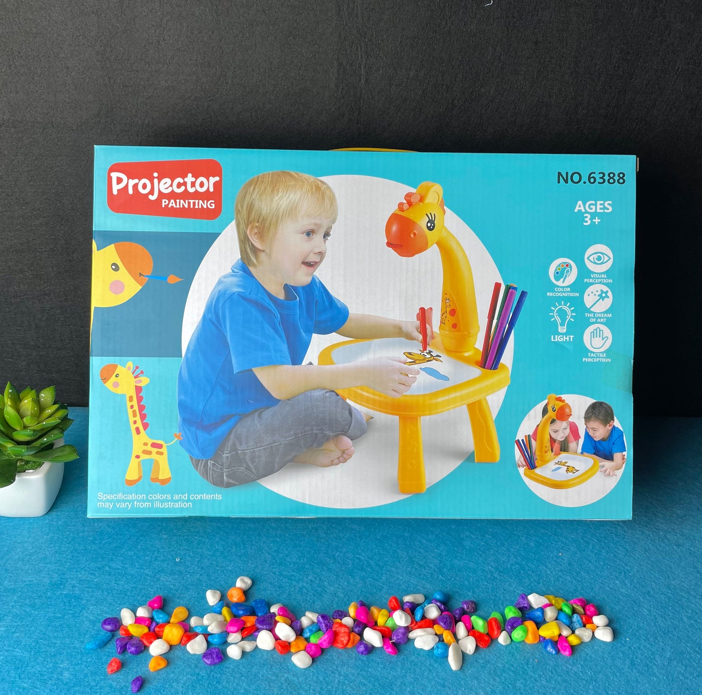 Smart Giraffe Style Projector Desk (Yellow)