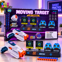 Moving target shooting game toy for kids with electronic scoreboard