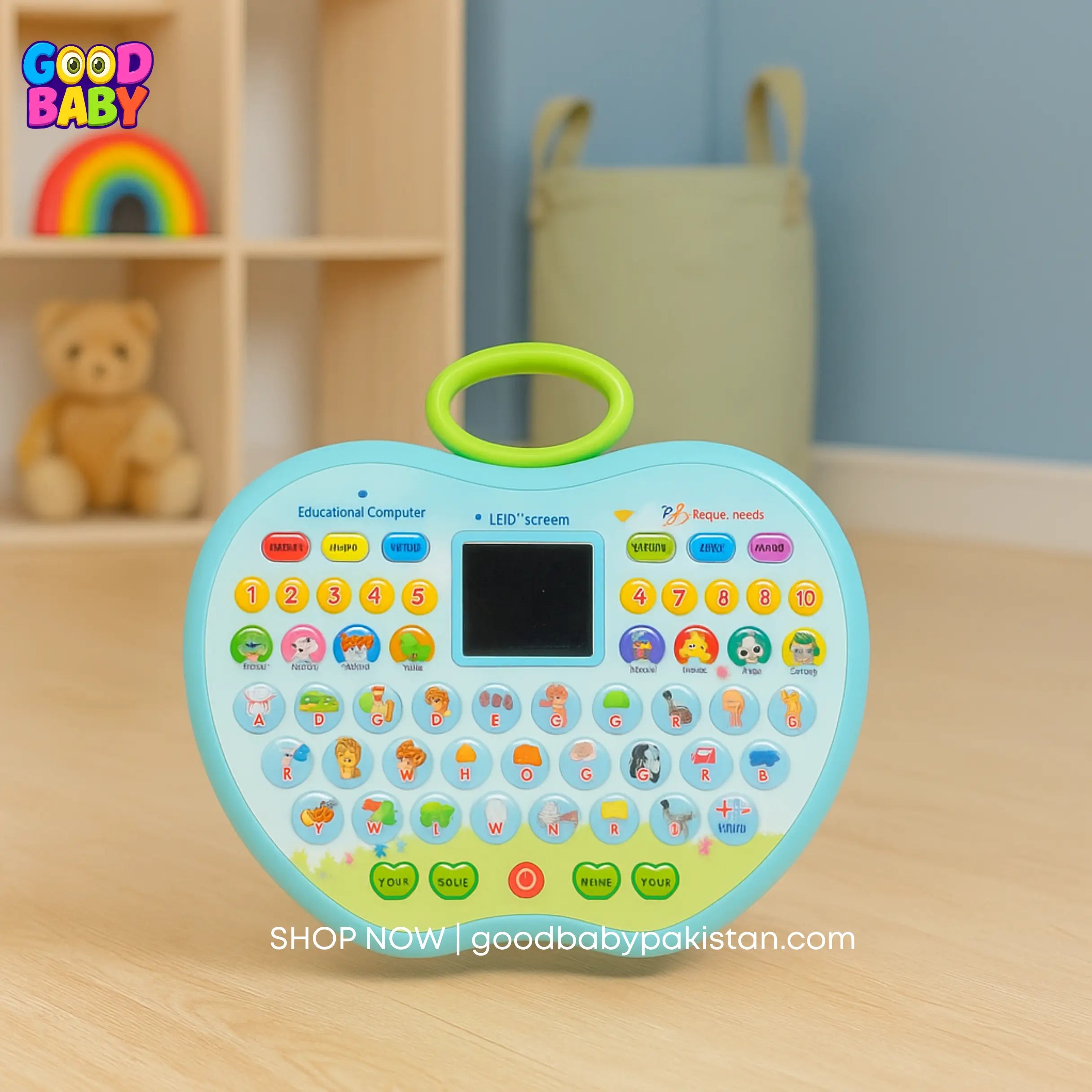 Fake Computer Screen For Toddlers Apple Shaped Educational Computer LED Screen – GOODBABYPAKISTAN