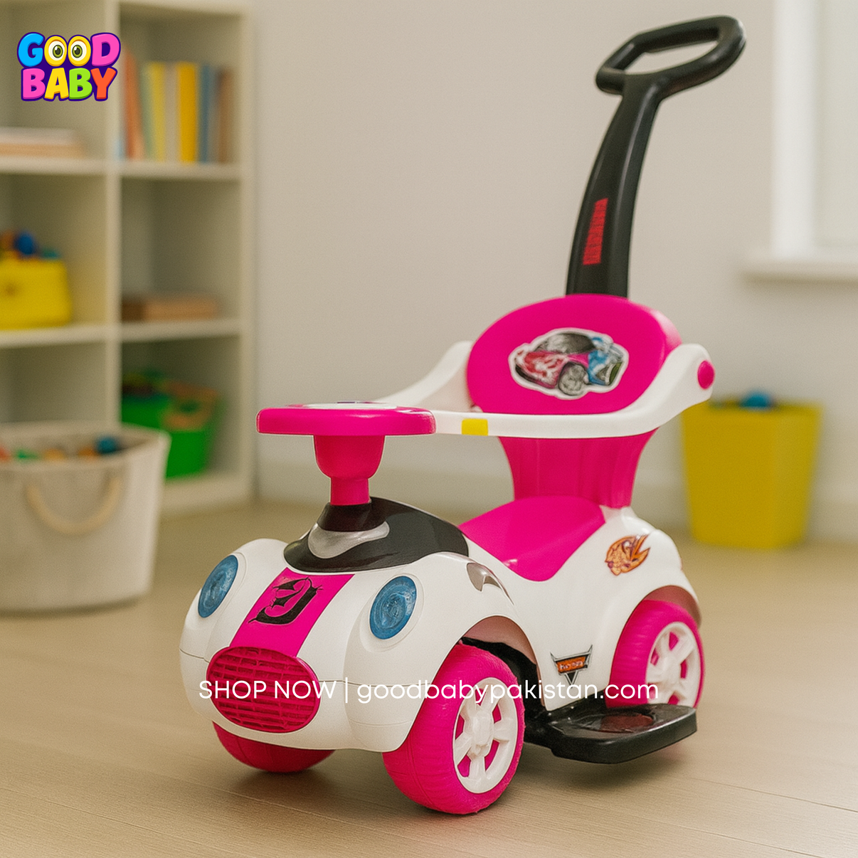 Baby push car with detachable handles and music – GoodBabyPakistan