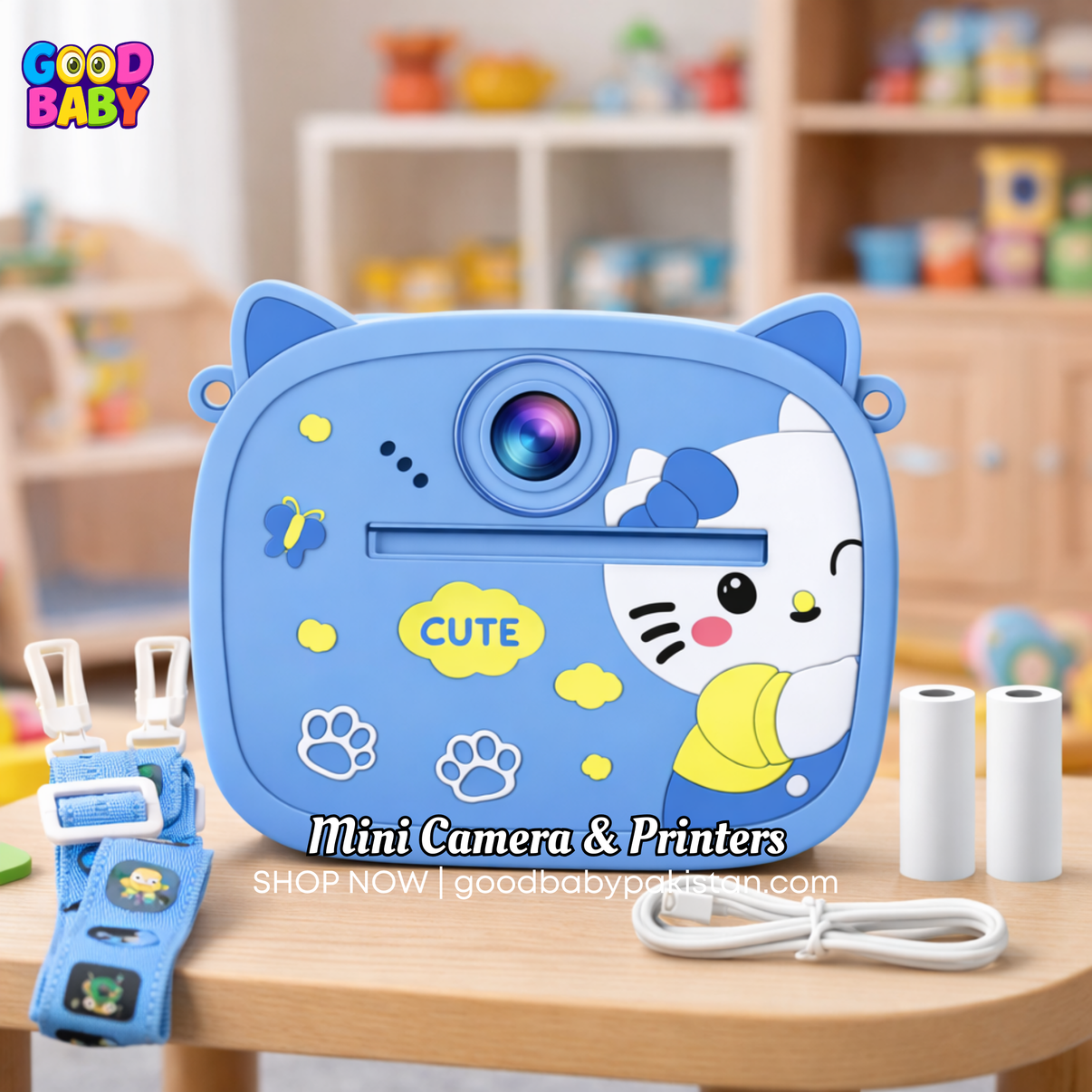 Cat style instant print camera for kids in Pakistan