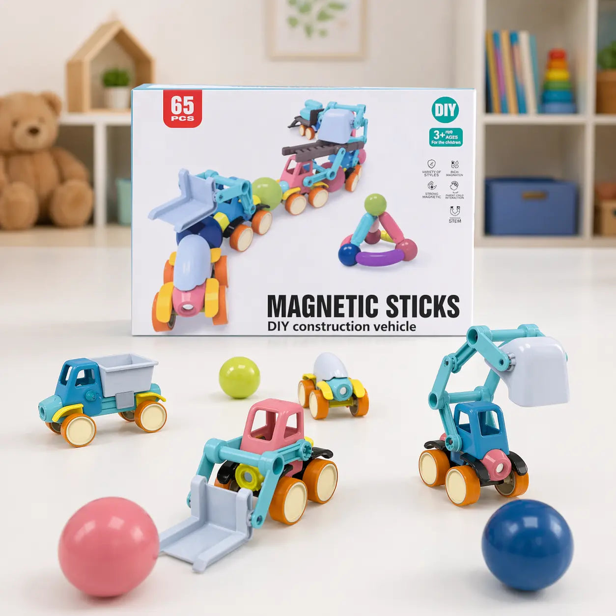 Magnetic Sticks Toy for Kids STEM Construction Set – GOODBABYPAKISTAN