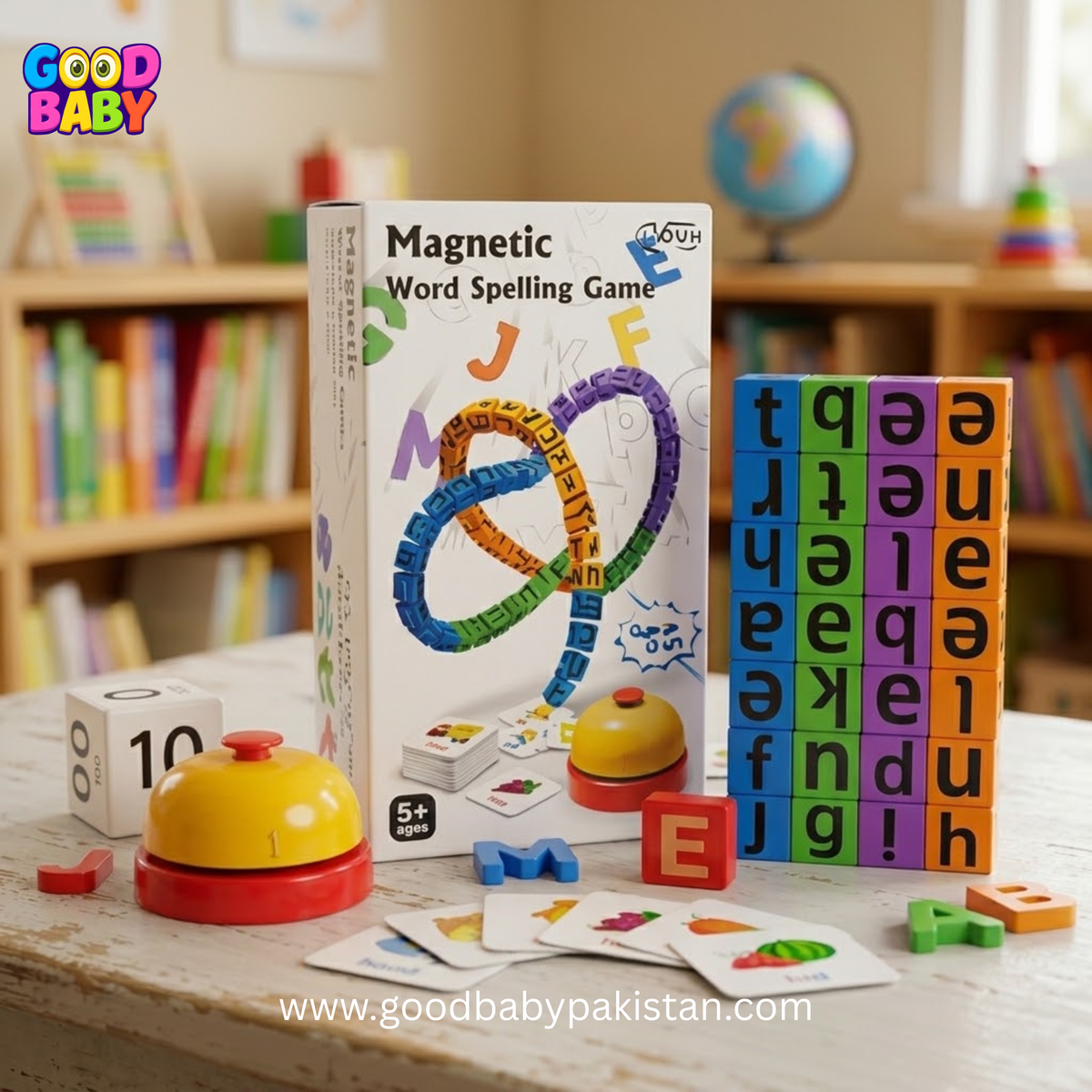 Magnetic word spelling learning game for kids ages 5 and up