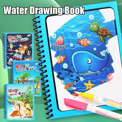 Bundle Of Magic Water Coloring Book & Sank Magic Practice Copybook (4 Books – 1 Pen – 5 Refills – 1 Pen Holder)