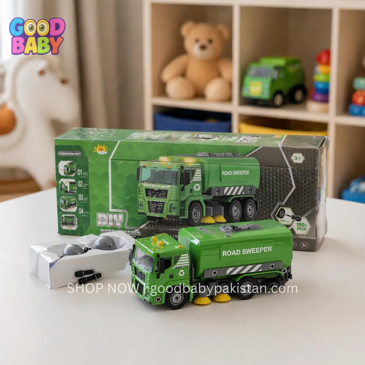 DIY assembly road sweeper toy truck set