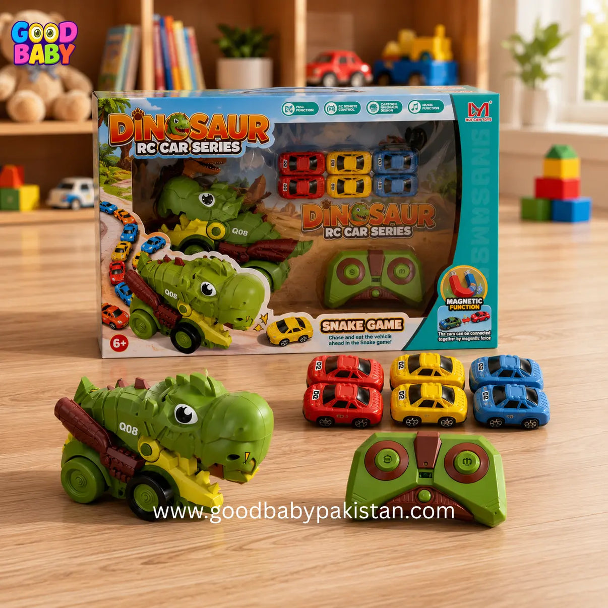 Dinosaur magnetic car toy for kids