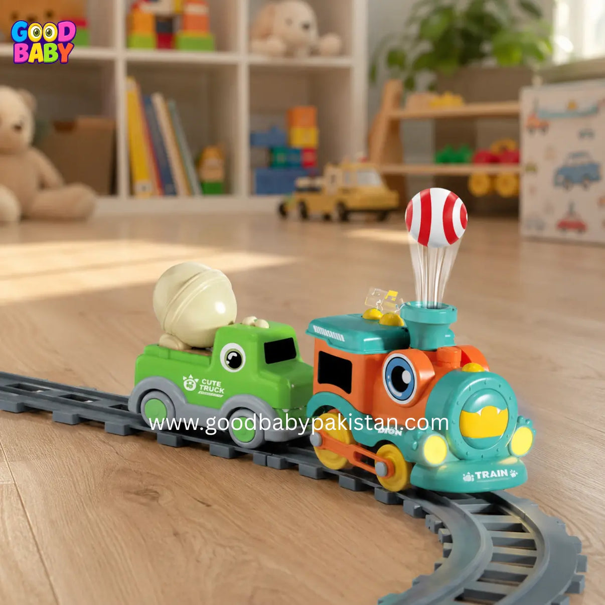 Dinosaur rail car track toy for kids in Pakistan