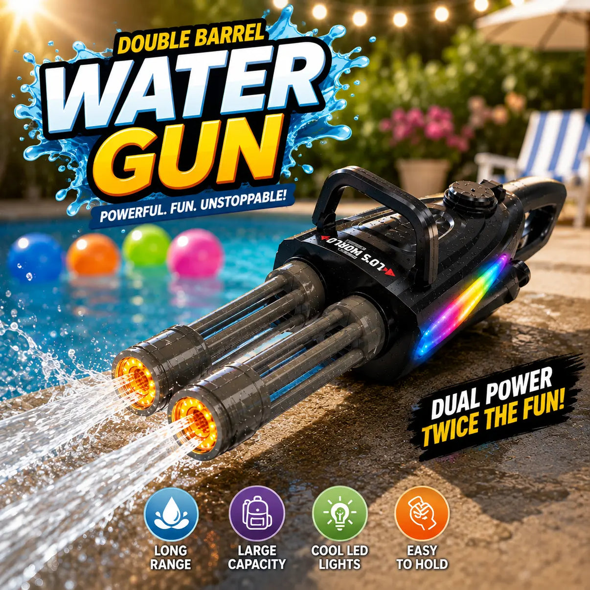 Double Barrel Water Gun for Kids in Pakistan