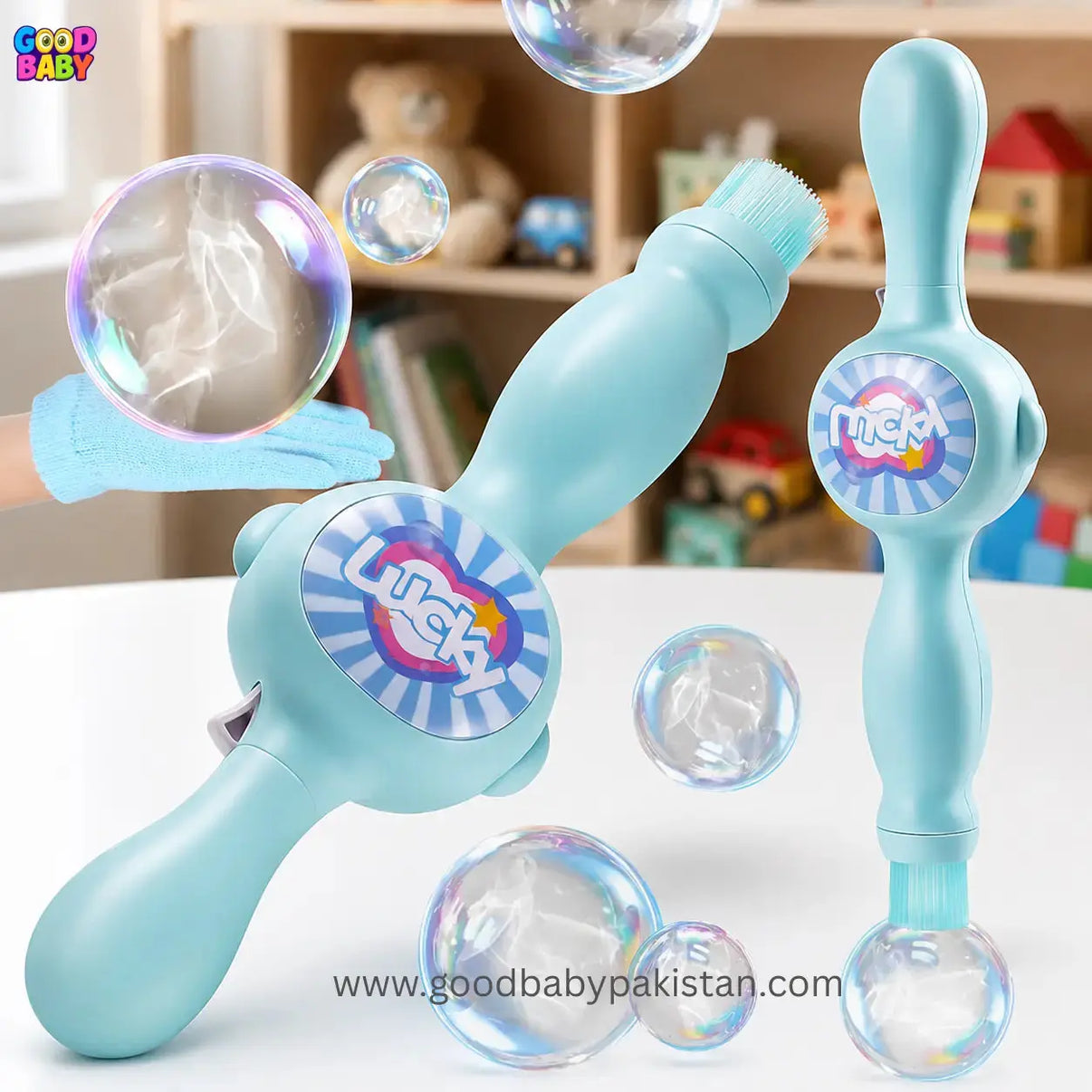 Electric elastic smoke bubble wand toy for kids Pakistan