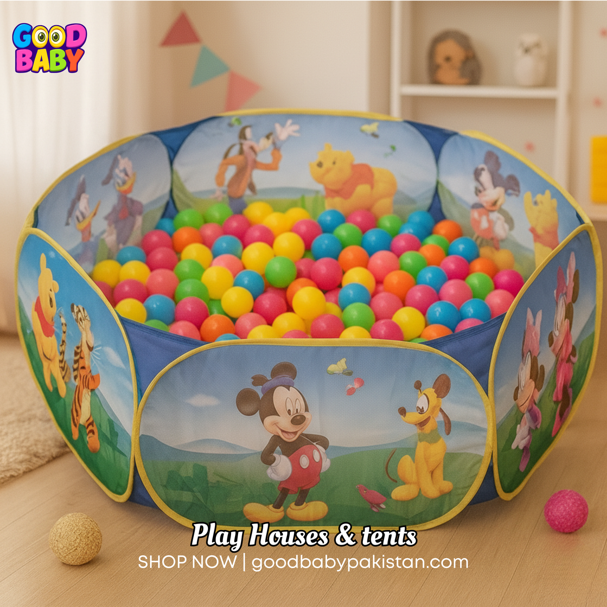 “GoodBabyPakistan Kids Pop-Up Play Tent Ball Pit with 36 balls”