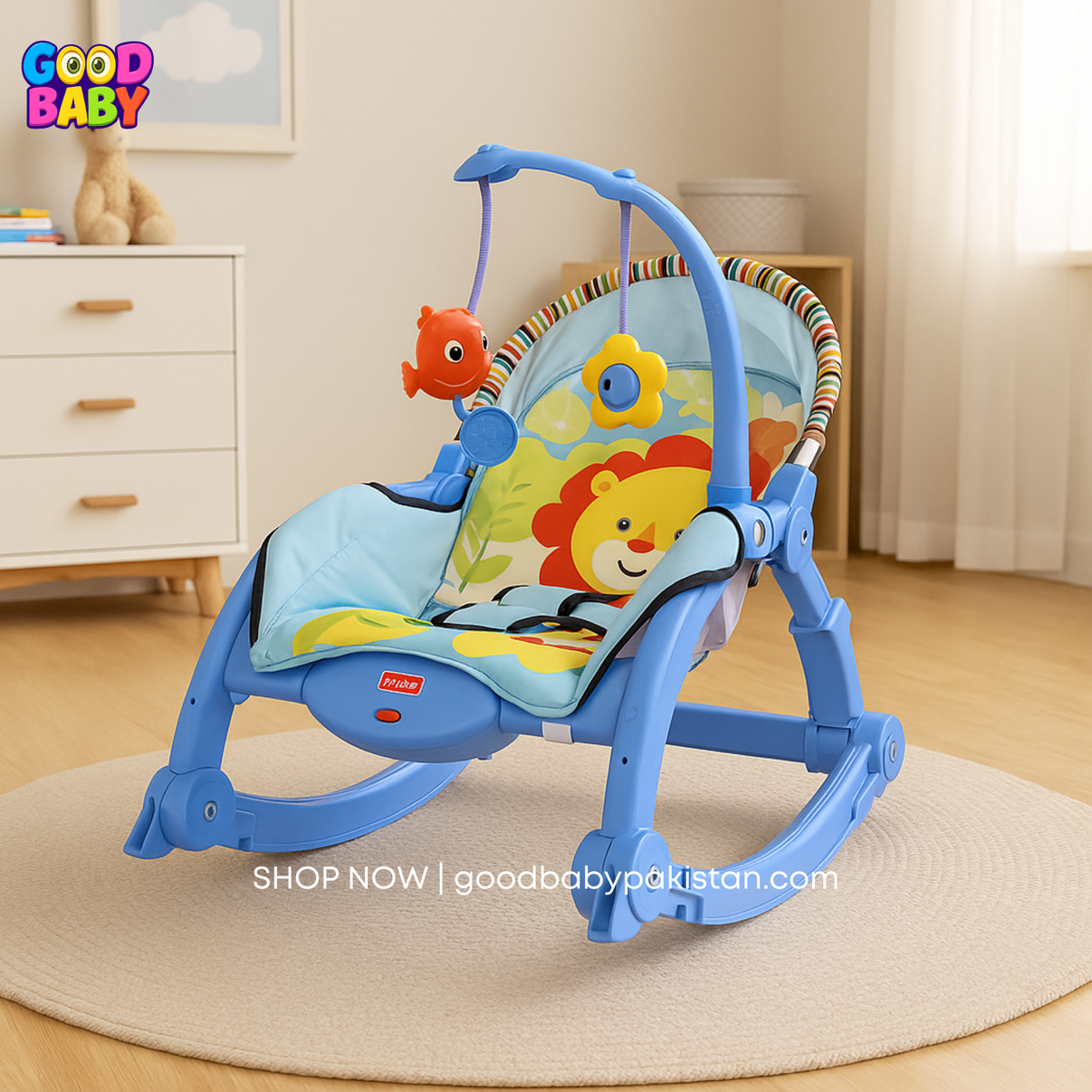 Newborn to Toddler Baby Portable Rocker with Musical Toys – GoodBabyPakistan