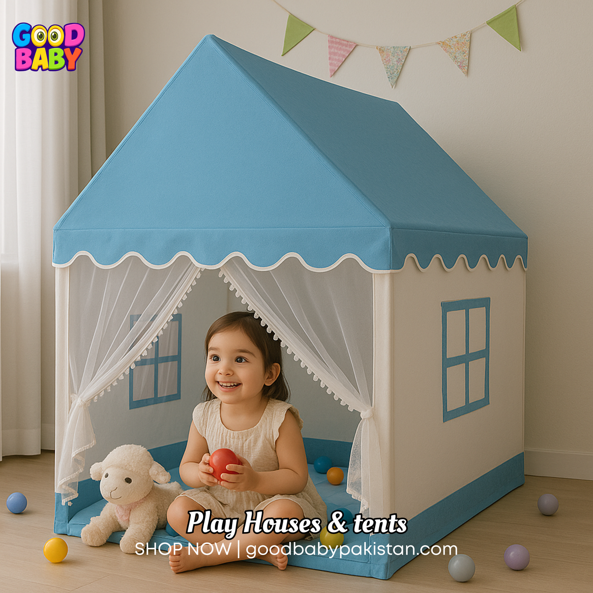 GoodBabyPakistan blue fantasy castle play tent for kids