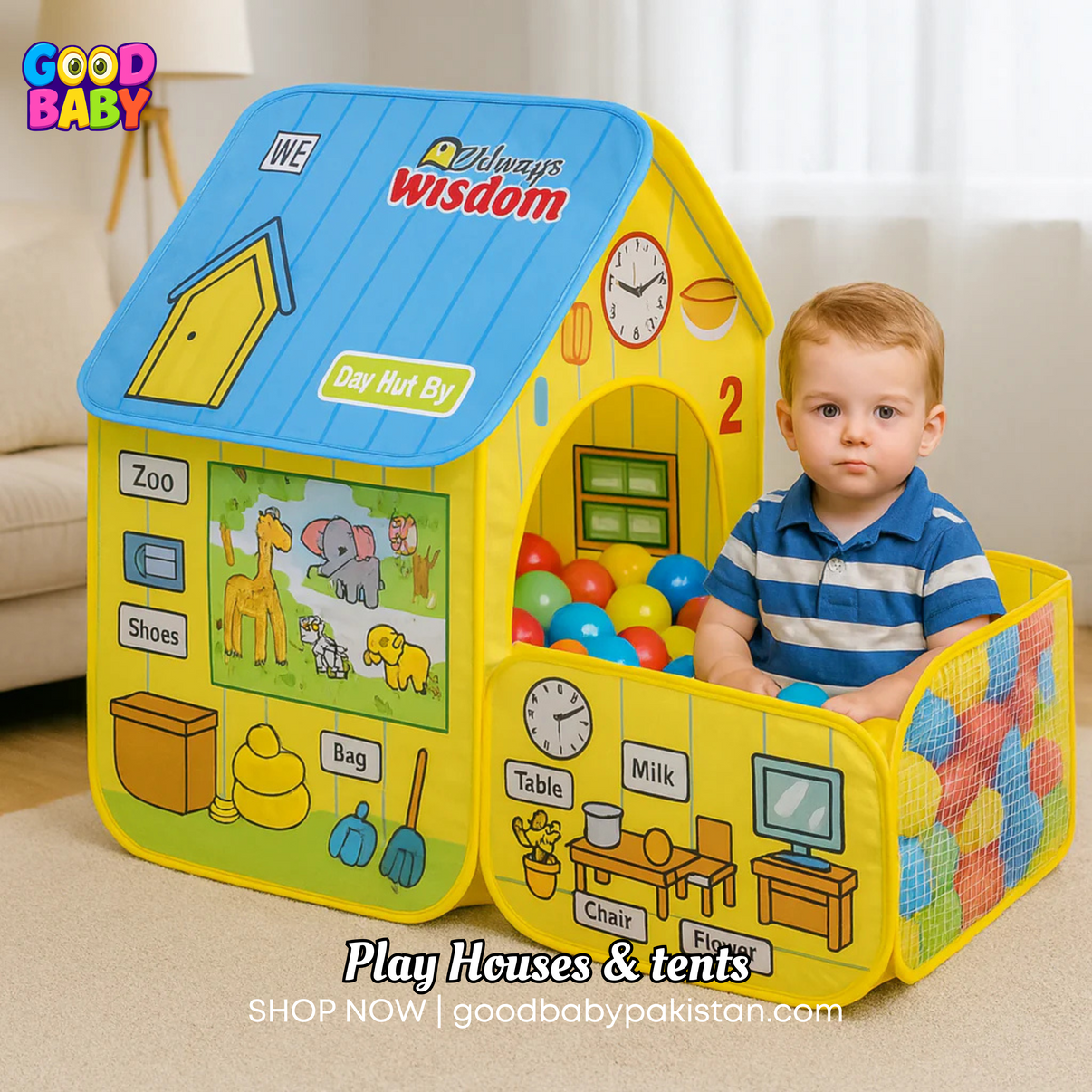 “GoodBabyPakistan colorful pop-up kids play tent house”