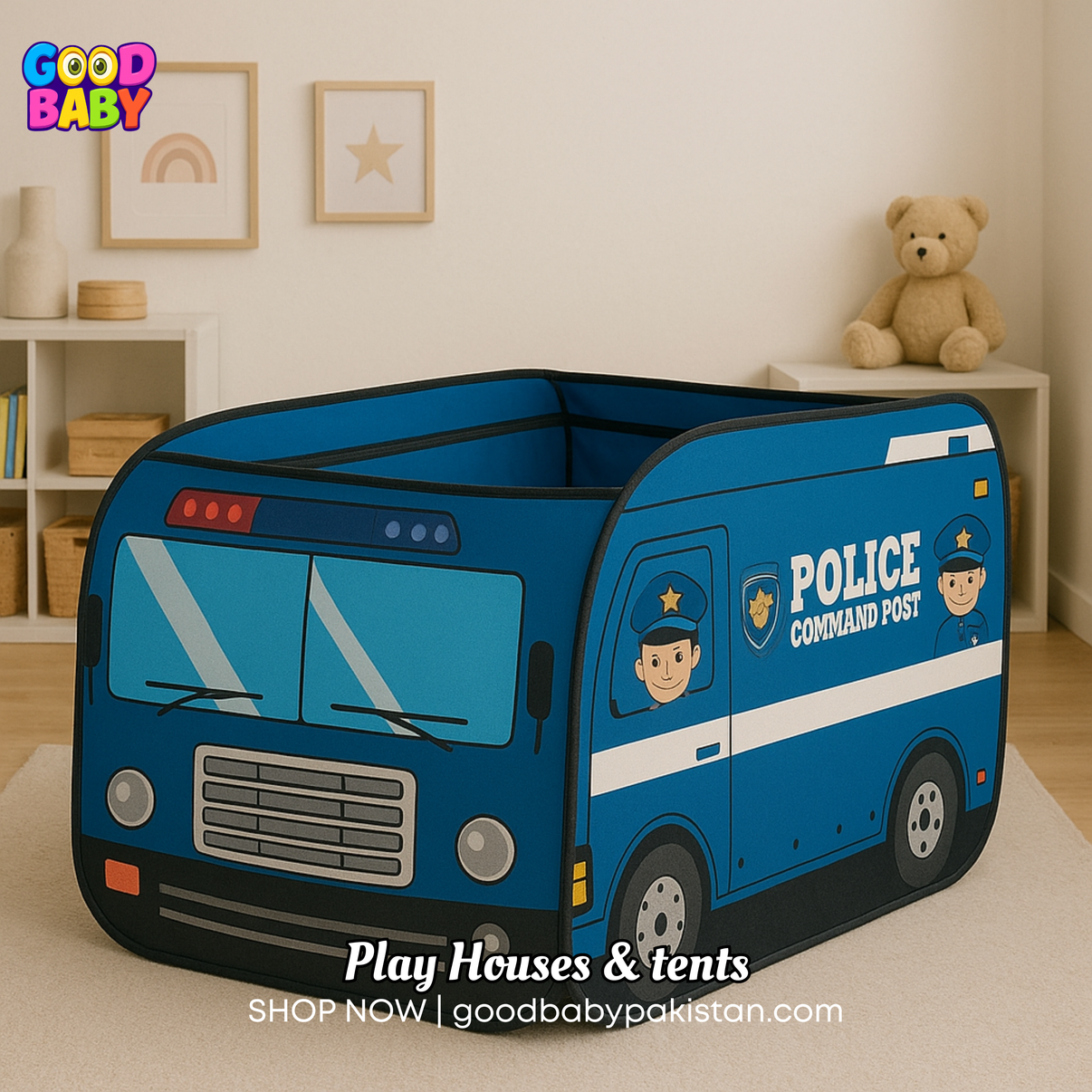 “GoodBabyPakistan police car play tent with 50 balls”