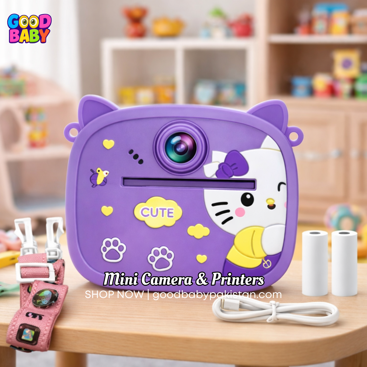 Instant color printing camera for children