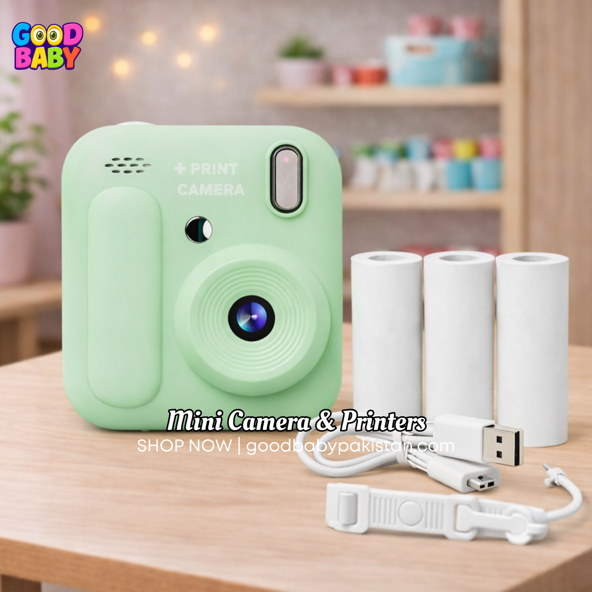Instant print toy camera for kids with thermal printing – fun educational kids camera Pakistan