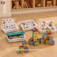 Kids 6-in-1 building blocks set with 144 pieces