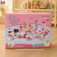 Kids DIY birthday cake play set with 132 pieces
