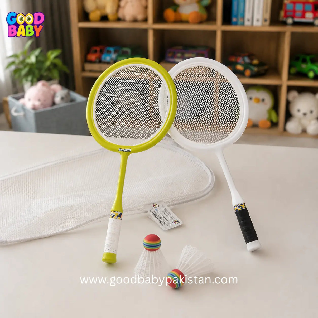 Kids badminton racket set with shuttlecocks