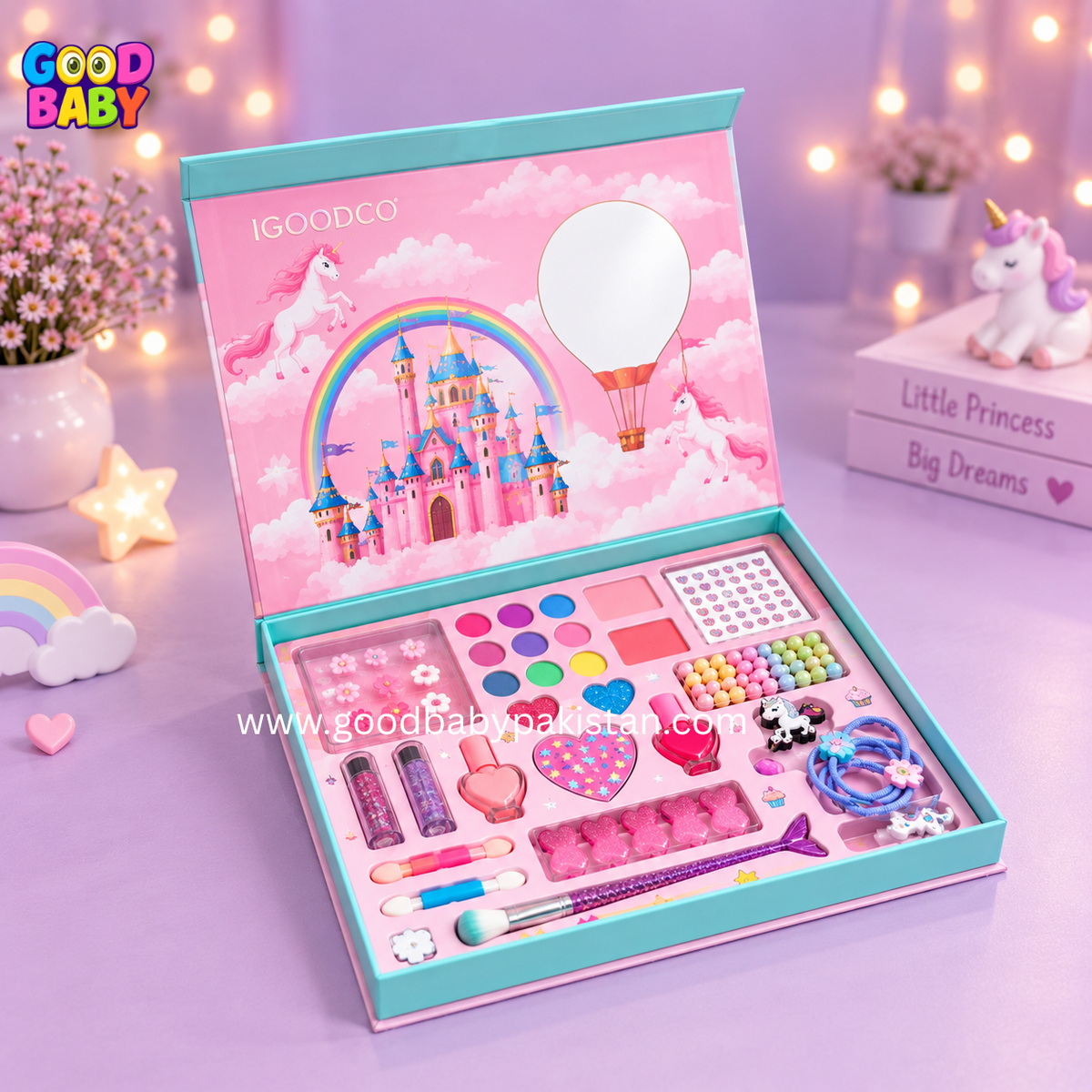 Kids makeup kit for girls in Pakistan with mirror