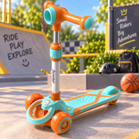 Turquoise 3 wheel scooter for kids and toddlers with wide deck - Pakistan