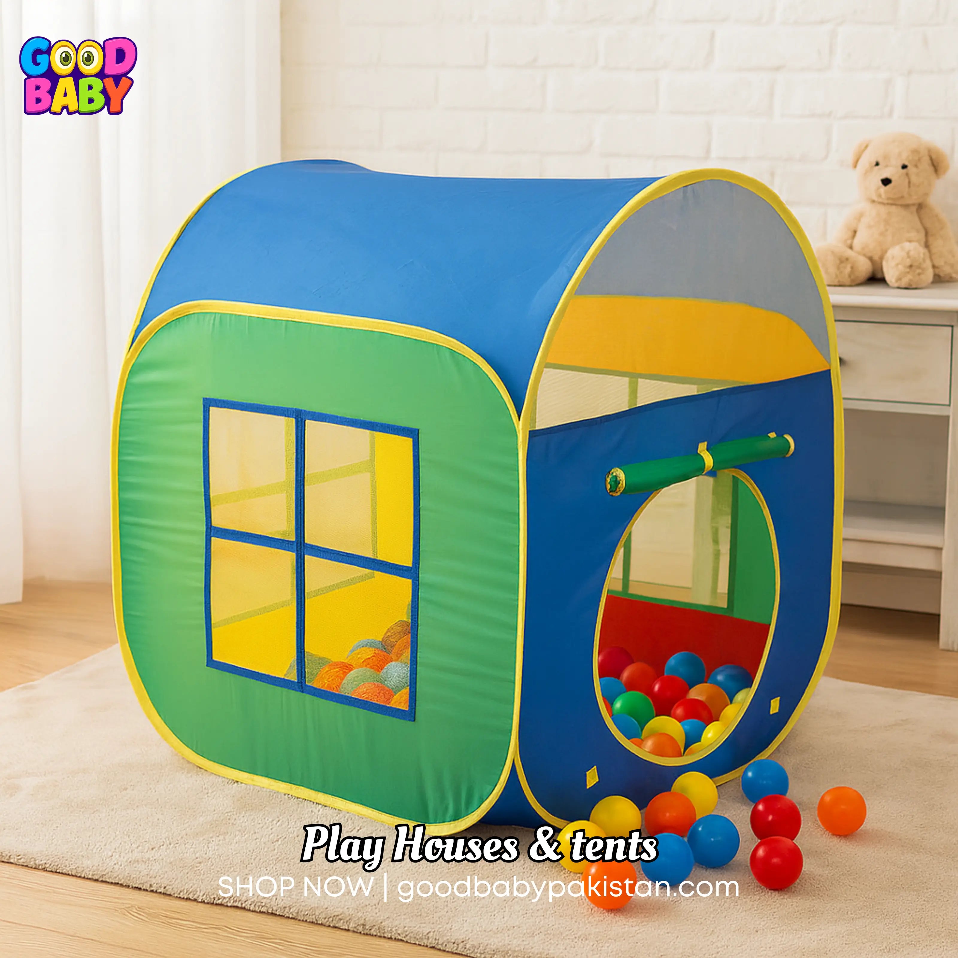 Kids Playhouse Tent – Foldable Indoor & Outdoor Fun Tent ...