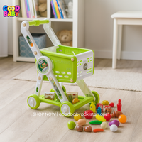 Kids push shopping cart play toy with grocery items – GoodBabyPakistan