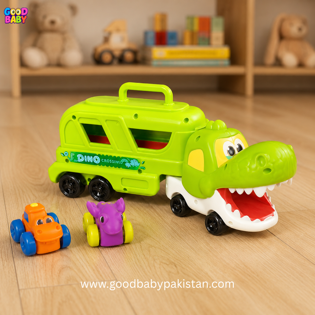 Large_Green_Crocodile_Toy_Truck_With_Two_Mini_Cars_For_Kids