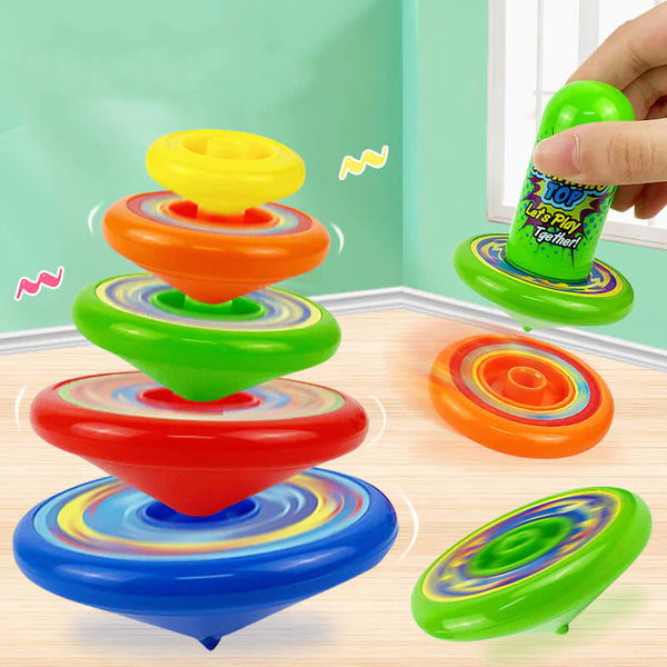 Montessori spinning toy with vibrant colors