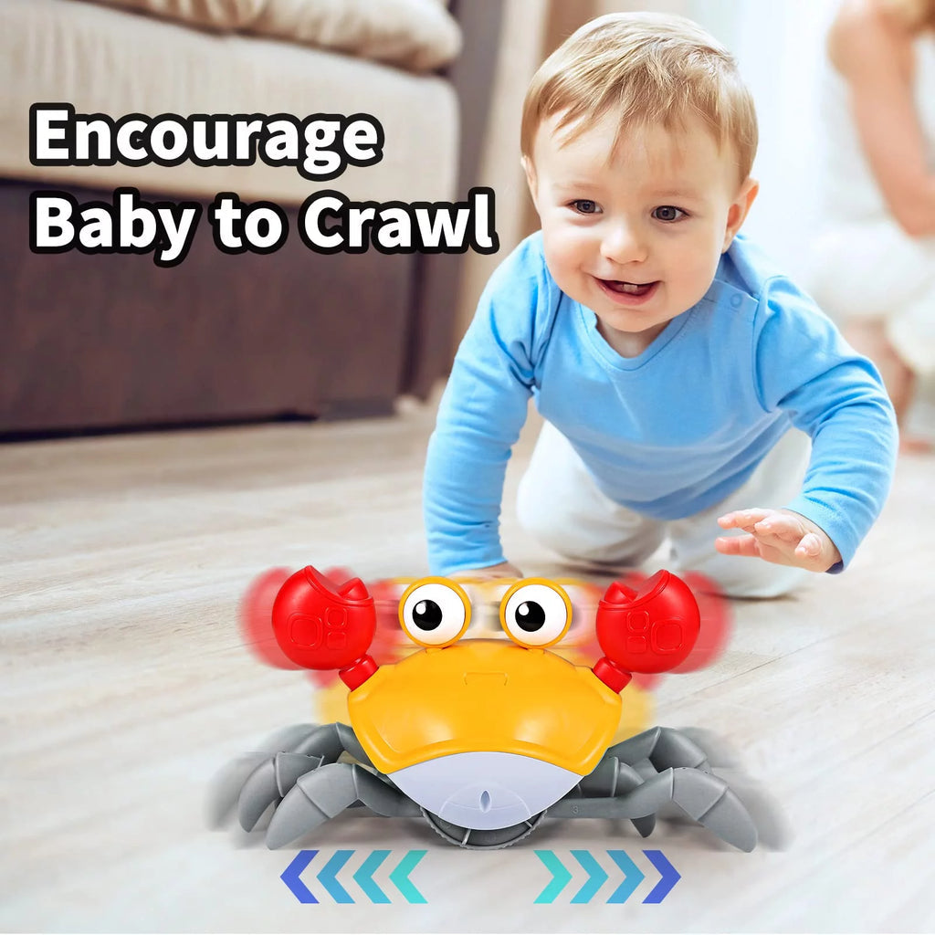 "Baby Enjoying Playtime with Musical Crawling Crab Toy – Interactive and Educational Baby Toy for Toddlers in Pakistan"
