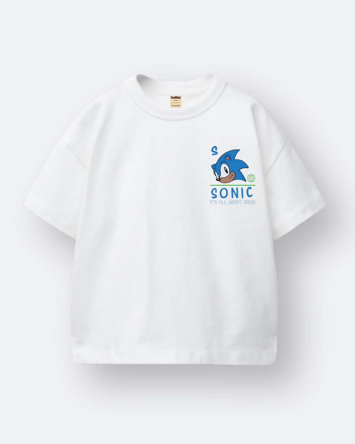 Oversized Sonic graphic tee in premium cotton
