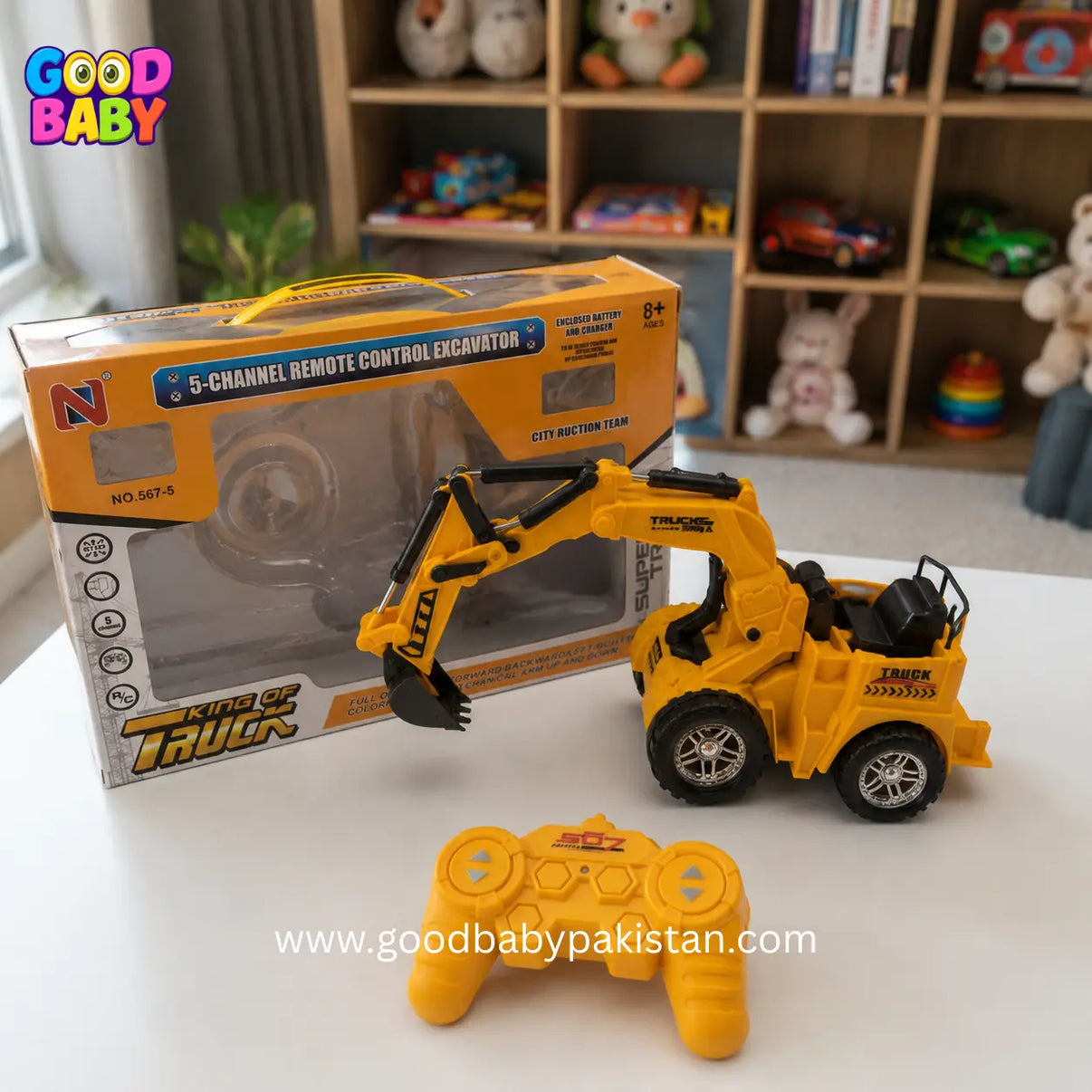 RC excavator toy for kids with remote control